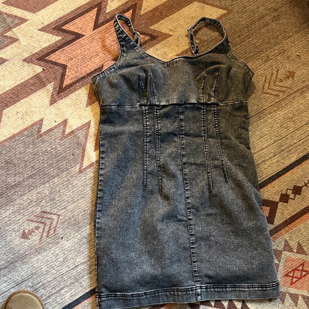 No Boundaries Black Denim Mini Dress